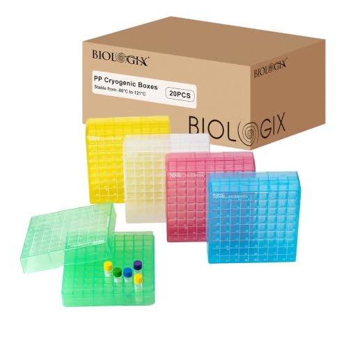 81-Well Cryo Boxes, 2 in, PP, Assorted Color, Case of 20 - size: 2in,81-well