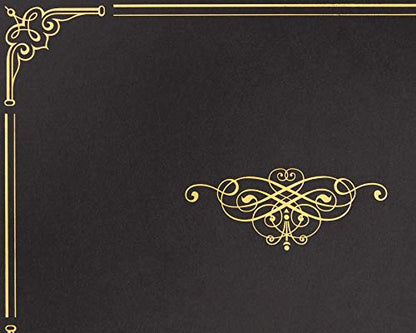 Blue Summit Supplies 25 Certificate Holders, Black Linen, Gold Foil