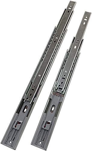 12 Inch Heavy Duty Drawer Slides - Soft Close Side Mount Drawer Glides - Full Extension 3 Section Ball Bearing - Zinc Plated Rust Proof Hardware - Black (Box of 15) - size: 12 inches - Box of 15