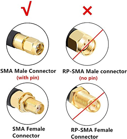 XRDS -RF 35ft SMA Male to SMA Female Coax Cable, 50 Ohm Low Loss KMR240 SMA Connectors Pure Copper Coaxial Cable for SDR Equipment Antenna, Ham Radio, 3G 4G LTE Antenna, ADS-B, GPS, LAN - size: 35 FT