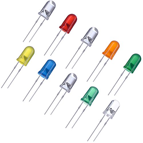 EBOOT 100 Pcs Clear Light Emitting Diodes Bulbs LED Lamp,10 Colors - color: 10 Colors