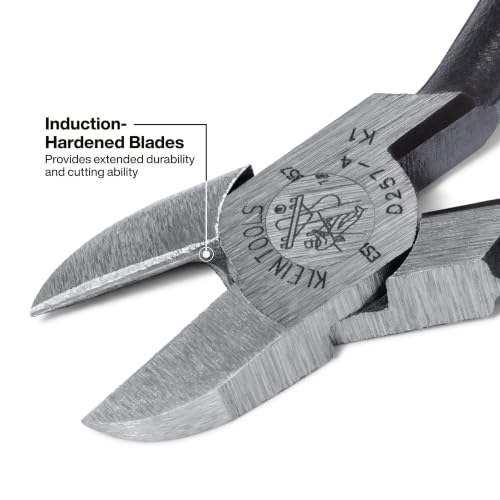 Klein Tools D257-4 Diagonal Cutting Pliers with Beveled Edges, 4-Inch - style: Standard