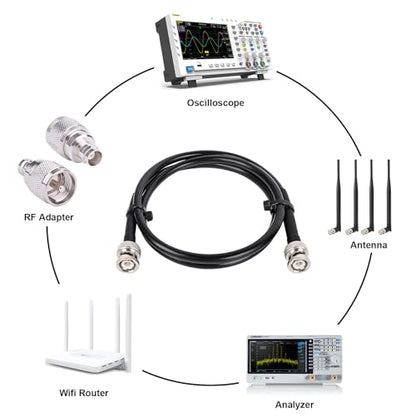 MOOKEERF RG8X BNC Male to BNC Male Coaxial Cable 3FT 50 ohm Ultra Low Loss for Antenna, RF Radio, Modem, Oscilloscope, Spectrum, Analyzer, Signal Generator - size: 3FT