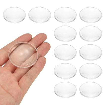 PATIKIL 12 Pack Biconvex Lens, 42mm Dia. 42mm Focal Length Aspheric Optical Lenses Magnifier Paperweight Acrylic Double Convex for DIY Office Desk Home Science Experiment Telescope - size: 42mm Dia.