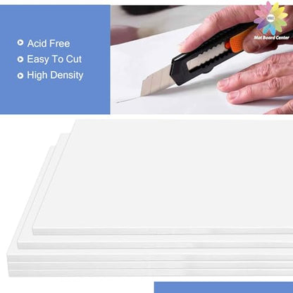 Mat Board Center, 11x14 inche White Foam Board Acid-Free 25 Pack 1/8"Thick - color: White, size: 11x14