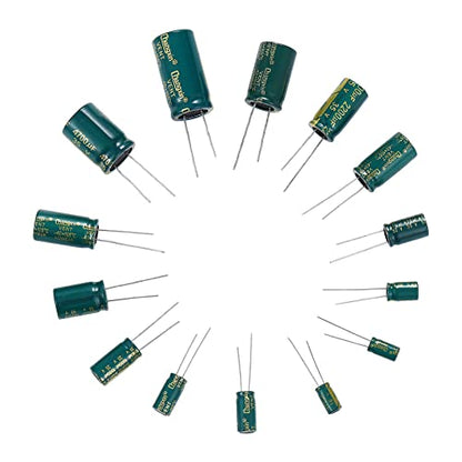 19 Values 135PCS Aluminum Electrolytic Capacitor Assortment Kit