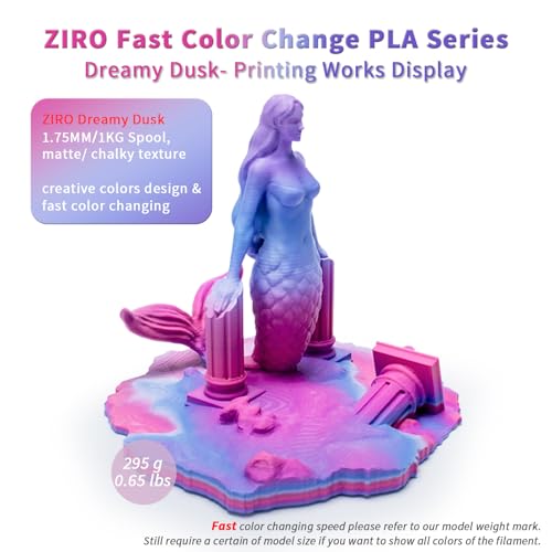 ZIRO 3D Printer Filament, Fast Color Change PLA 1KG Spool, Dreamy Dusk - color: Dreamy Dusk(matte)