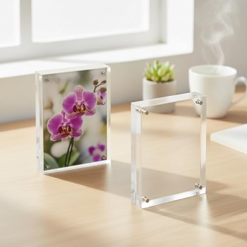 Azar Displays 104433-2PK Acrylic Photo Frame Magnetic 4x6, 2-Pack - size: 4x6 (2-Pack)