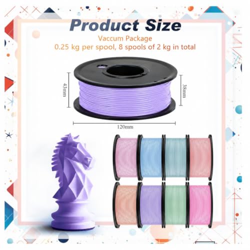Pangda 3D Printer PLA Filament Bundle 1.75mm Multicolor,Macaron Color - color: Macaron Color