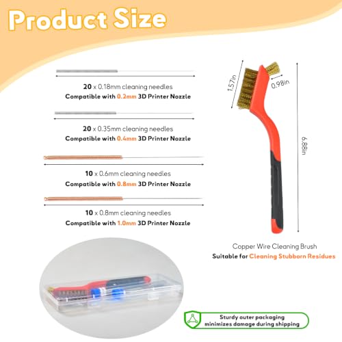 61 PCS 3D Printer Nozzle Cleaning Kit, 3D Printer Tools Kit