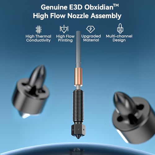 Creality K1C/K1 SE E3D Nozzle 0.4mm, Official E3D Obxidian High Flow Nozzle, Upgrade 3D Printer Hotend Hardened Steel High Speed Nozzle for Creality K2 SE/Ender 3 V3 SE KE/K1/K1 Max 3D Printers 1PCS - size: 0.4mm E3D