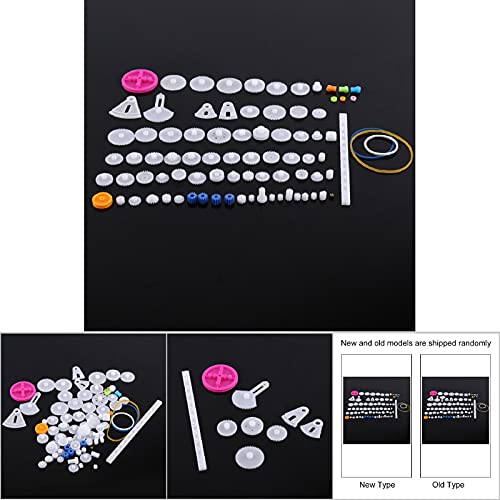 Plastic Motor Gears DIY Robot Gear Kit, Pulley Belt Single Double Crown Worm Gears Set Robot Gear Kit Accessories for DIY Model (85 Kinds)