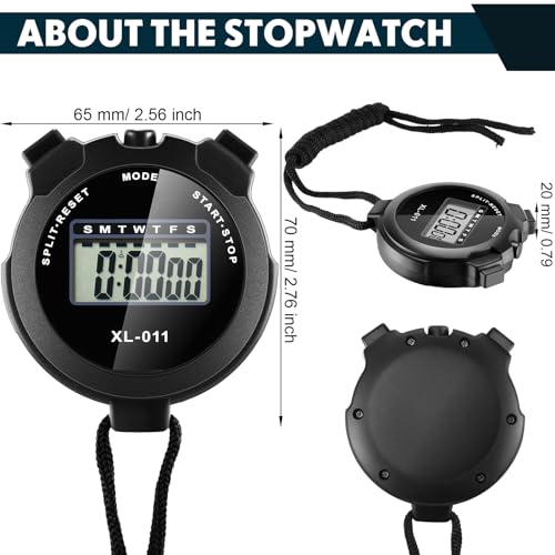 Kanayu 28 Pack Digital Sports Stopwatch with Date Alarm Lanyard