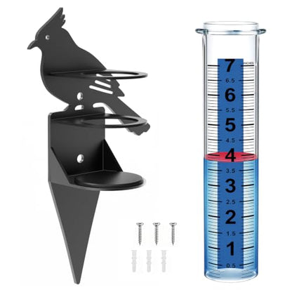 Rain Gauge Outdoor, Accurate Rain Gauges Outdoors Best Rated with Holder