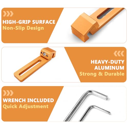 Fuzqq CNC Positioning Side Clamps, Aluminum Low Profile Vise for CNC Router Machines, T-Slot & Perforated Tables Compatible, Repeatable Positioning for Milling, Engraving & Woodworking