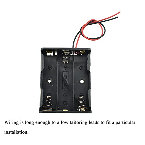 HAHIYO 4.5V AA Battery Holder Bundle Series with Wire Sturdy Clapm Flexible Springs Contact Build-in Harnesses Batteries Black Case Easy Install 6 Pieces for Wall Clocks Ham Radio Kids Toys - style: Without cover-3AA-6P