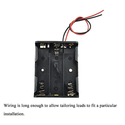 HAHIYO 4.5V AA Battery Holder Bundle Series with Wire Sturdy Clapm Flexible Springs Contact Build-in Harnesses Batteries Black Case Easy Install 6 Pieces for Wall Clocks Ham Radio Kids Toys - style: Without cover-3AA-6P