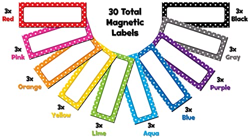Teacher Created Resources Polka Dots Magnetic Labels (20650) - color: Polka Dots