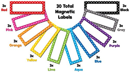 Teacher Created Resources Polka Dots Magnetic Labels (20650) - color: Polka Dots