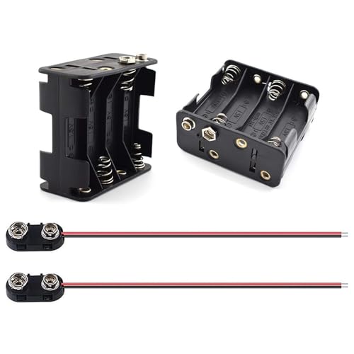 SDTC Tech 2-Set 8X 1.5V AA Battery Holder and I Type Snap Connector Kit - size: 8 Slot