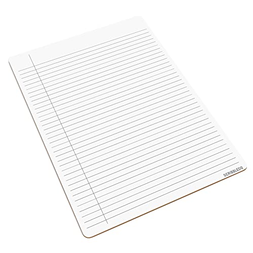 Scribbledo Dry Erase Board with Lines for Desk, 9x12 Notebook, Double Sided