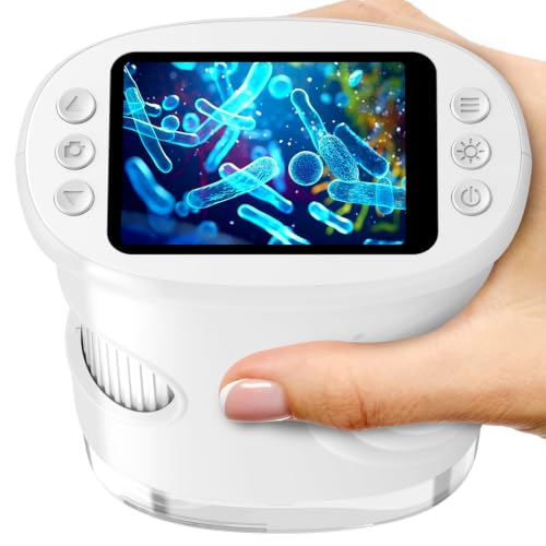 Handheld Microscope for Kids with 2.0" IPS Screen Digital Outdoor Gifts - color: White
