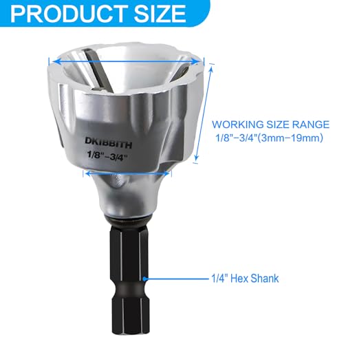 DKIBBITH Heavy-Duty Deburring Chamfer Tool with Sharp Tungsten Carbide Blades, Fast Hex Shank Deburr, External Burr Removal for Metal Rod Bolt Pipe 3D Printing PVC in 1/8" to 3/4" Diameter (3~19mm) - style: Deburring Chamfer Tool 1/8" to 3/4"