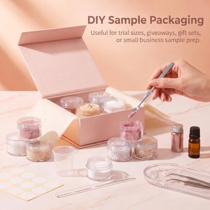 25 Count 5 Gram Sample Containers, Clear Lip Balm Jars - color: Clear