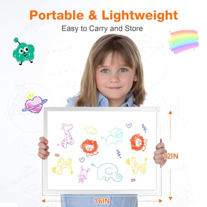 Desktop Whiteboard 16x12 Stand, Double Sided Dry Erase Board - size: 16*12white