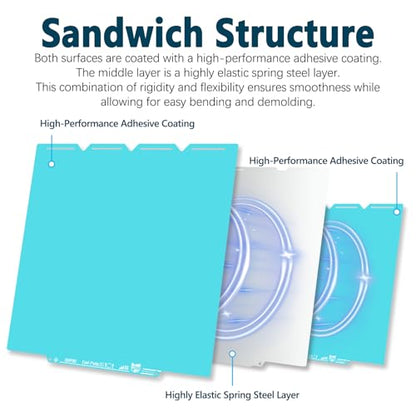 New Upgraded OMG Cool Plate for Snapmaker U1 3D Printer, 276x293mm Thicker Magnetic U1 Build Plate with Supertack Smooth Surface, Easy Release 3D Printer Hotbed for PLA PETG Printing - size: 276x293mm for U1