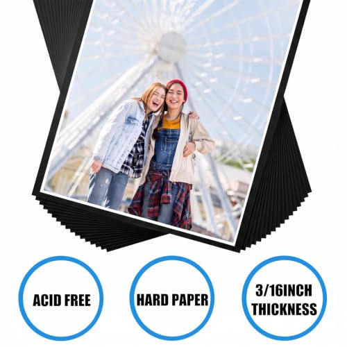 EPHECH 20Pack 12" x 16.5" Black Foam Board with 3/16" Thick Foam Core - size: BK-12" x 16.5"-20PCS