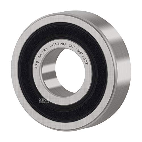 XiKe R4-2RS Sealed Ball Bearing, 1/4"x5/8"x0.196" (10-Pack) - size: R4-2RS - 6.35x15.875x5.556 mm