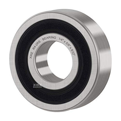 XiKe R4-2RS Sealed Ball Bearing, 1/4"x5/8"x0.196" (10-Pack) - size: R4-2RS - 6.35x15.875x5.556 mm