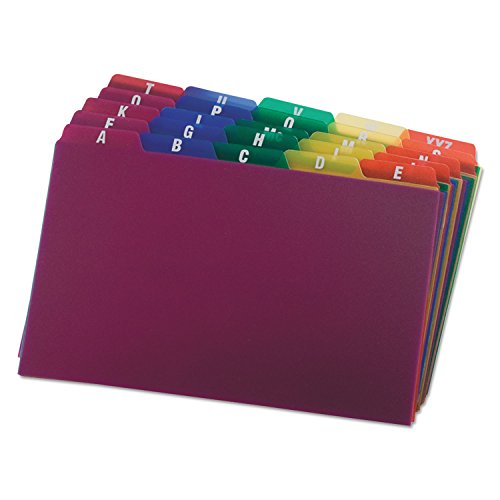 Oxford Card Guides, Alpha, 1/5 Tab, Polypropylene, 5 x 8 Inches, 25 per Set (73155) - size: 5" x 8"