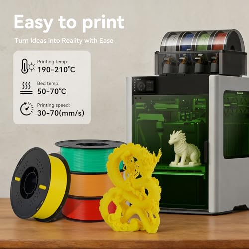 Kingroon PLA Filament 1.75mm 3D Printer Filament Lemon Yellow Pla 1kg Filament Dimensional Accuracy +/- 0.02mm, Fit Most FDM Printer,Lemon Yellow - color: 1kg Lemon Yellow