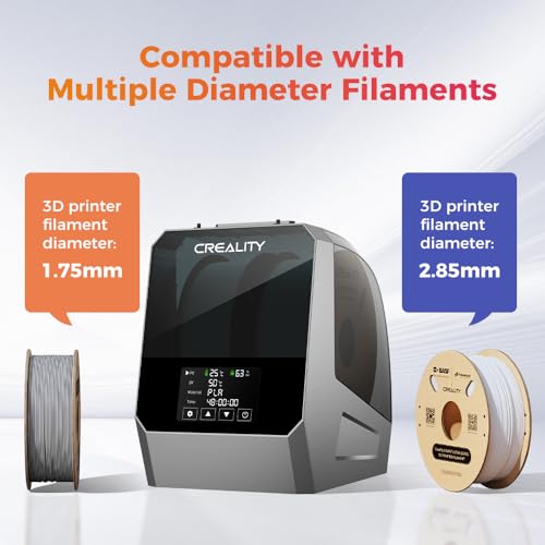 2026 New Creality Space PI Filament Dryer Plus, Dual-Spool 3D Printing Filament Dryer Box, Adjustable Temp 45℃-70℃, 360° Hot-Air & Real-Time Humidity Monitor, 12 Filament Presets - size: Space PI Plus