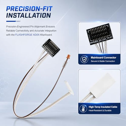 Hotend Heating Assembly for Flashforge AD5X 3D Printer, Hot End Heating Block Kit with Ceramic Heater, Thermistor Sensor & Metal Clip, Extruder Replacement Parts & Accessories - size: ad5x Hotend Heating Assembly