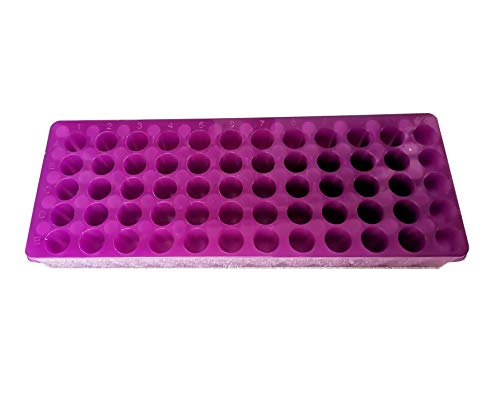 Tube Rack Double Panel 60 Positions Polypropylene for 0.5ml-2ml Microcentrifuge Tubes, Pack of 5(Blue, Orange,White, Purple, Green) - color: Purple/Blue/Orange/White/Green