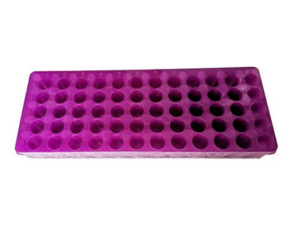 Tube Rack Double Panel 60 Positions Polypropylene for 0.5ml-2ml Microcentrifuge Tubes, Pack of 5(Blue, Orange,White, Purple, Green) - color: Purple/Blue/Orange/White/Green