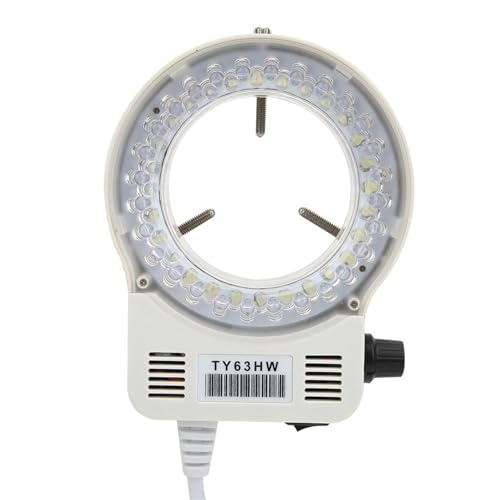 5W 56 LEDs Universal Microscope Ring Light, Adjustable Brightness, Flicker-Free, for 30mm to 63mm Stereo Microscope Eyepieces