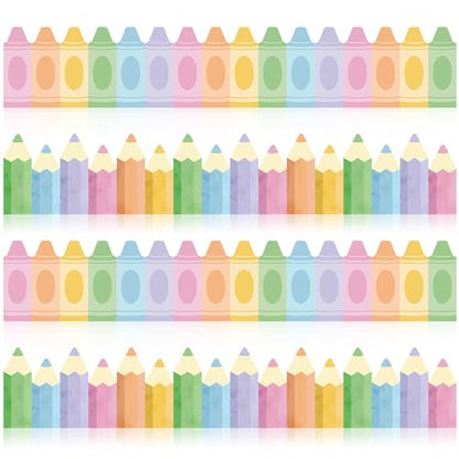 72 Pcs Pencil Bulletin Board Borders Pencil Boarders Classroom - color: Pencil Crayon
