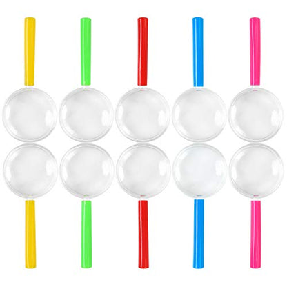 Elcoho 30 Pack Plastic Magnifying Glasses 3X Colorful Magnifying Glasses Party Favors with a Storage Bag, 5 Colors