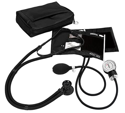 Prestige Medical Premium Aneroid Shygmomanometer Sprague Kit, Stealth , Regular - color: Stealth / Black