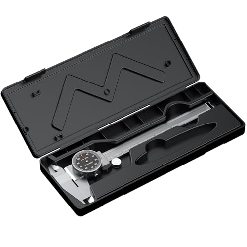 HDLNKAK Dial Caliper Shockproof with Watch 0-6" Range （Black） - color: Black