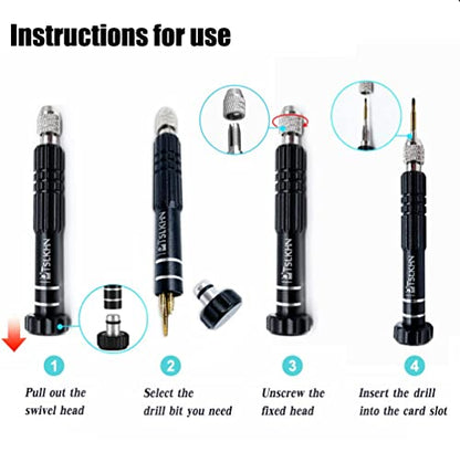 PTSLKHN Magnetic Screwdriver Kit, Black 5-in-1 Multifunctional Screwdriver - color: Black