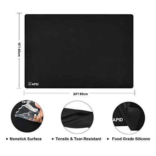 Sapid Large Silicone Sheet for Crafts Silicone Mat for Resin Art Painting - color: Black, size: 23.6"L x 15.7"W