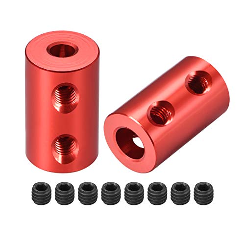 uxcell 4mm to 6mm Bore Rigid Coupling Set Screw L20XD12 Aluminum Alloy,Shaft Coupler Connector for RC Airplane Boat, Motor Accessories,Red,2pcs - size: 4mm to 6mm