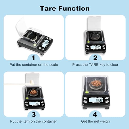 UNIWEIGH Digital Milligram Scale Accurate 0.001g/50g mg Scale for Powder - color: Black