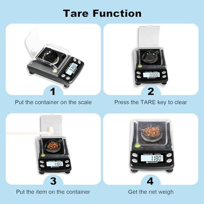 UNIWEIGH Digital Milligram Scale Accurate 0.001g/50g mg Scale for Powder - color: Black