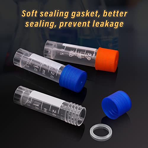 100 Pcs 2ml Plastic Vials with Caps - Lab Vials & Test Tubes with Lids